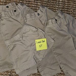 Boys 3T Lands End Khaki (4) pants and (1) shorts. Uniform or not!